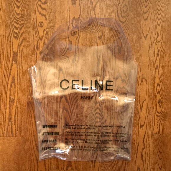 Celine Paris Transparent Clear Tote Shoulder Bag Purse Womens PVC Plastic 2018 - Picture 8 of 11